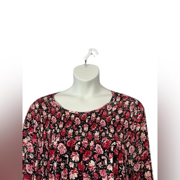 NWOT, Penningtons, Plus Size Floral Stretch Dress, 2X, Pink, Black, White - Picture 5 of 10